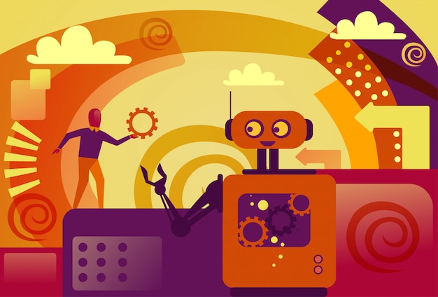 Illustration of skilled professionals collaborating in a tech-driven environment to create workflow automation solutions.